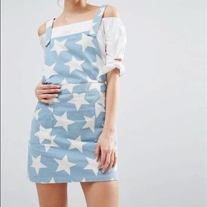 ASOS English Factory Denim Star Pinafore